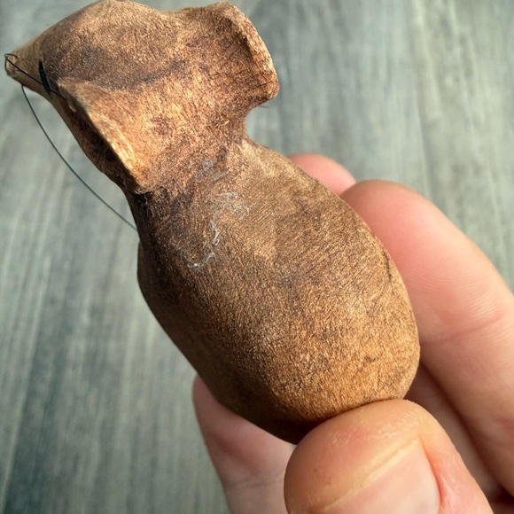 Vintage Brown Wooden Mouse Sculpture - Picture 10 of 16